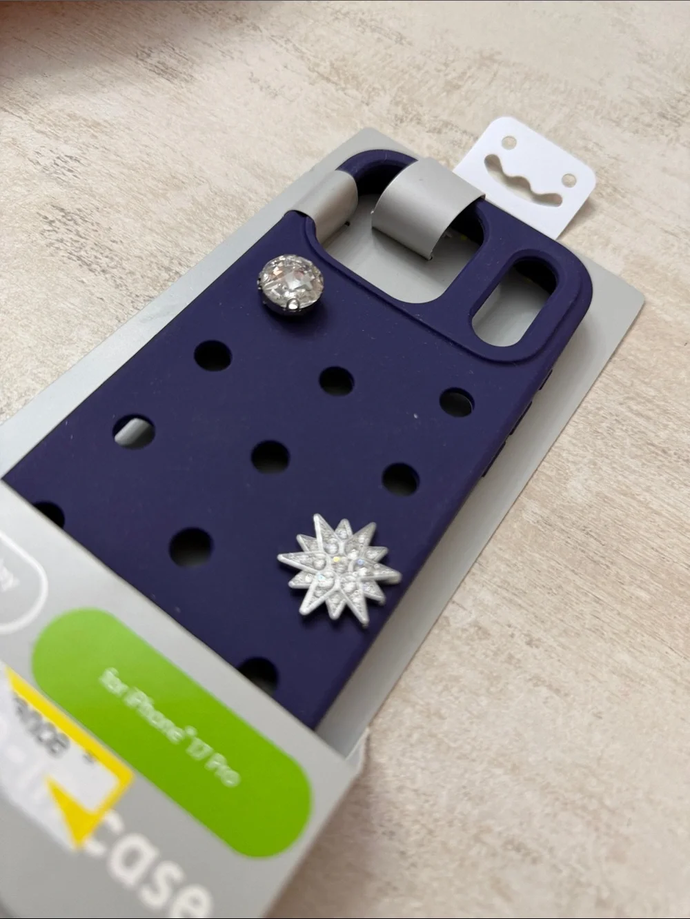 heyday Purple Silicone iPhone Case with Pop-In Charm Holes. iPhone 17 pro